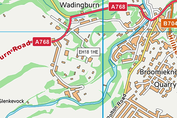 EH18 1HE map - OS VectorMap District (Ordnance Survey) EH18 1HE map - OS VectorMap District (Ordnance Survey)