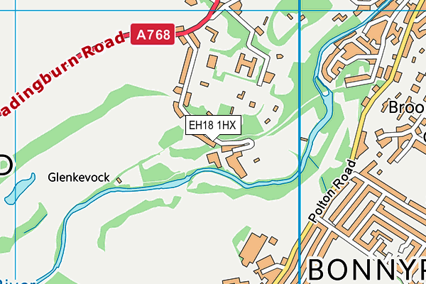 EH18 1HX map - OS VectorMap District (Ordnance Survey) EH18 1HX map - OS VectorMap District (Ordnance Survey)