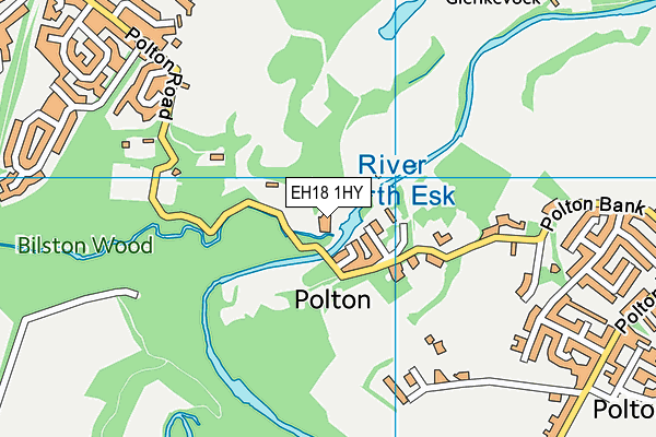 EH18 1HY map - OS VectorMap District (Ordnance Survey) EH18 1HY map - OS VectorMap District (Ordnance Survey)