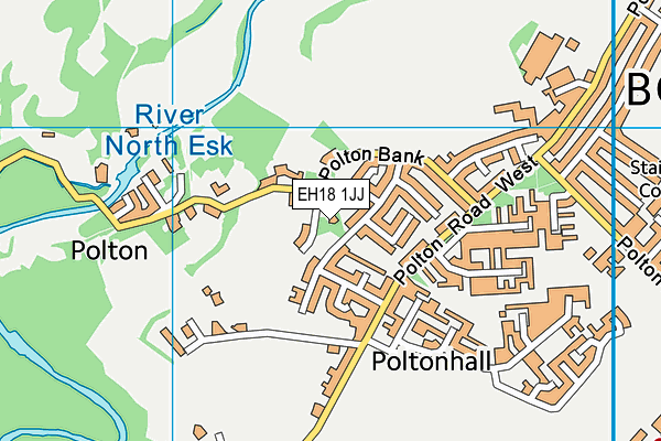 EH18 1JJ map - OS VectorMap District (Ordnance Survey) EH18 1JJ map - OS VectorMap District (Ordnance Survey)