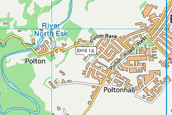 EH18 1JL map - OS VectorMap District (Ordnance Survey) EH18 1JL map - OS VectorMap District (Ordnance Survey)