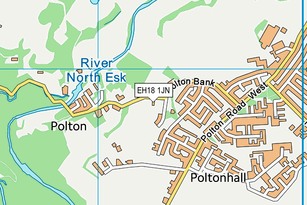 EH18 1JN map - OS VectorMap District (Ordnance Survey) EH18 1JN map - OS VectorMap District (Ordnance Survey)