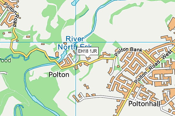EH18 1JR map - OS VectorMap District (Ordnance Survey) EH18 1JR map - OS VectorMap District (Ordnance Survey)