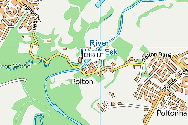 EH18 1JT map - OS VectorMap District (Ordnance Survey) EH18 1JT map - OS VectorMap District (Ordnance Survey)