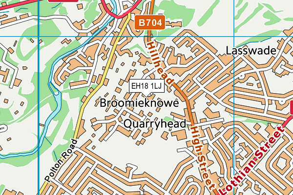 EH18 1LJ map - OS VectorMap District (Ordnance Survey) EH18 1LJ map - OS VectorMap District (Ordnance Survey)