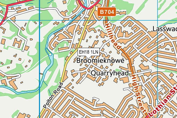 EH18 1LN map - OS VectorMap District (Ordnance Survey) EH18 1LN map - OS VectorMap District (Ordnance Survey)
