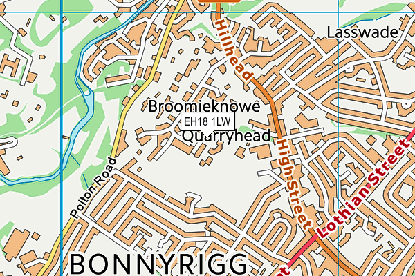 EH18 1LW map - OS VectorMap District (Ordnance Survey) EH18 1LW map - OS VectorMap District (Ordnance Survey)