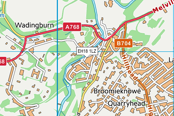 EH18 1LZ map - OS VectorMap District (Ordnance Survey) EH18 1LZ map - OS VectorMap District (Ordnance Survey)
