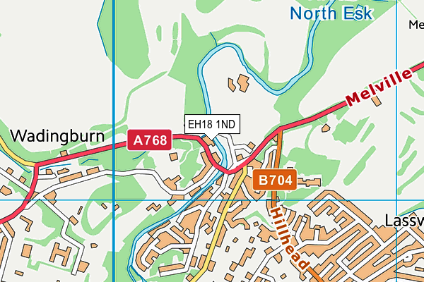 EH18 1ND map - OS VectorMap District (Ordnance Survey) EH18 1ND map - OS VectorMap District (Ordnance Survey)