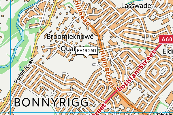 EH19 2AD map - OS VectorMap District (Ordnance Survey) EH19 2AD map - OS VectorMap District (Ordnance Survey)