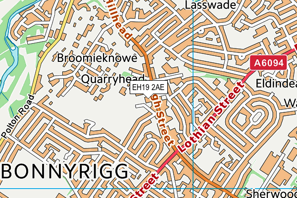 EH19 2AE map - OS VectorMap District (Ordnance Survey) EH19 2AE map - OS VectorMap District (Ordnance Survey)