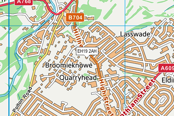 EH19 2AH map - OS VectorMap District (Ordnance Survey) EH19 2AH map - OS VectorMap District (Ordnance Survey)