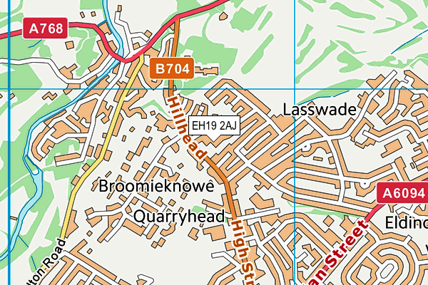 EH19 2AJ map - OS VectorMap District (Ordnance Survey) EH19 2AJ map - OS VectorMap District (Ordnance Survey)