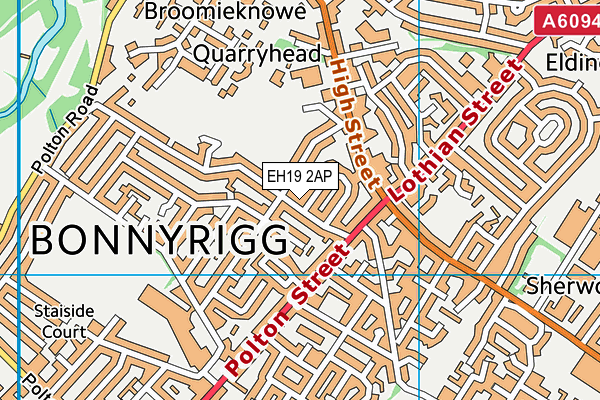 EH19 2AP map - OS VectorMap District (Ordnance Survey) EH19 2AP map - OS VectorMap District (Ordnance Survey)