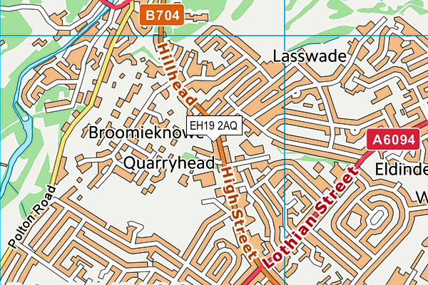 EH19 2AQ map - OS VectorMap District (Ordnance Survey)