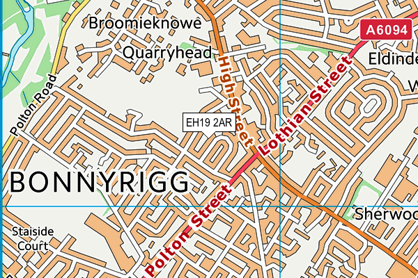 EH19 2AR map - OS VectorMap District (Ordnance Survey) EH19 2AR map - OS VectorMap District (Ordnance Survey)