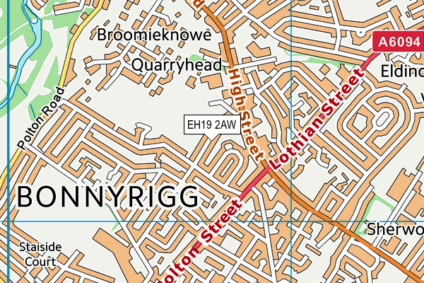 EH19 2AW map - OS VectorMap District (Ordnance Survey) EH19 2AW map - OS VectorMap District (Ordnance Survey)