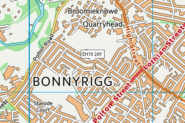 EH19 2AY map - OS VectorMap District (Ordnance Survey) EH19 2AY map - OS VectorMap District (Ordnance Survey)