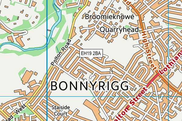 EH19 2BA map - OS VectorMap District (Ordnance Survey) EH19 2BA map - OS VectorMap District (Ordnance Survey)