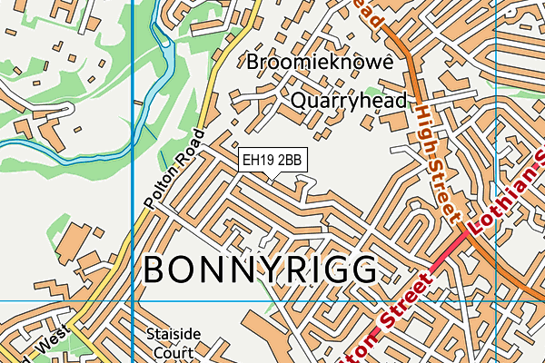 EH19 2BB map - OS VectorMap District (Ordnance Survey) EH19 2BB map - OS VectorMap District (Ordnance Survey)