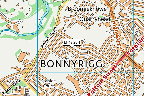 EH19 2BH map - OS VectorMap District (Ordnance Survey) EH19 2BH map - OS VectorMap District (Ordnance Survey)