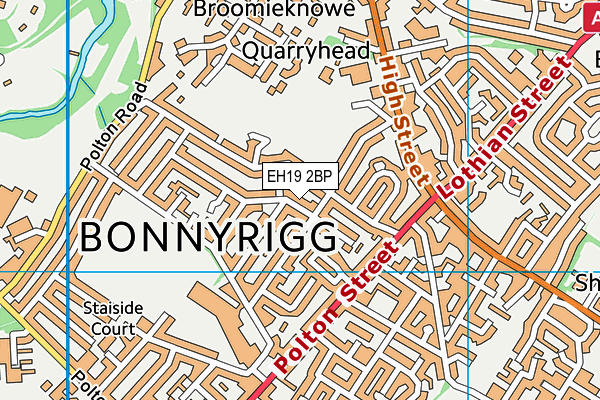 EH19 2BP map - OS VectorMap District (Ordnance Survey) EH19 2BP map - OS VectorMap District (Ordnance Survey)