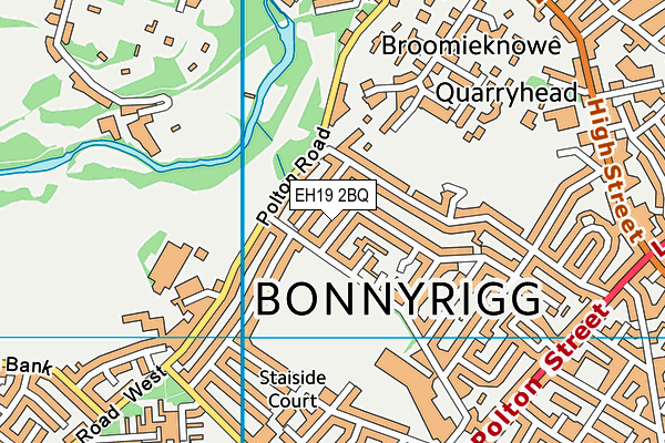 EH19 2BQ map - OS VectorMap District (Ordnance Survey)