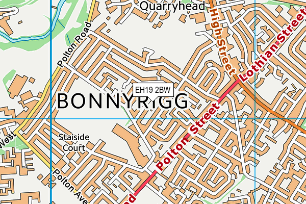 EH19 2BW map - OS VectorMap District (Ordnance Survey) EH19 2BW map - OS VectorMap District (Ordnance Survey)