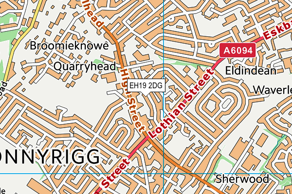 EH19 2DG map - OS VectorMap District (Ordnance Survey) EH19 2DG map - OS VectorMap District (Ordnance Survey)