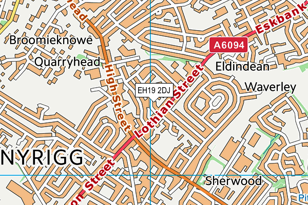 EH19 2DJ map - OS VectorMap District (Ordnance Survey) EH19 2DJ map - OS VectorMap District (Ordnance Survey)