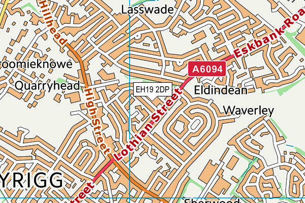 EH19 2DP map - OS VectorMap District (Ordnance Survey) EH19 2DP map - OS VectorMap District (Ordnance Survey)