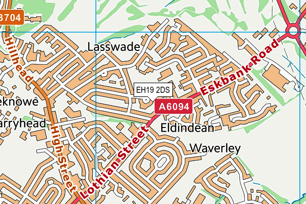 EH19 2DS map - OS VectorMap District (Ordnance Survey) EH19 2DS map - OS VectorMap District (Ordnance Survey)