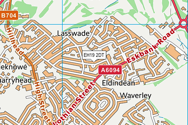 EH19 2DT map - OS VectorMap District (Ordnance Survey) EH19 2DT map - OS VectorMap District (Ordnance Survey)