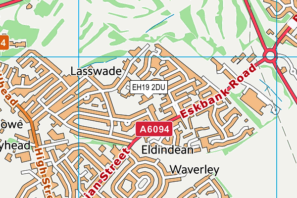 EH19 2DU map - OS VectorMap District (Ordnance Survey)