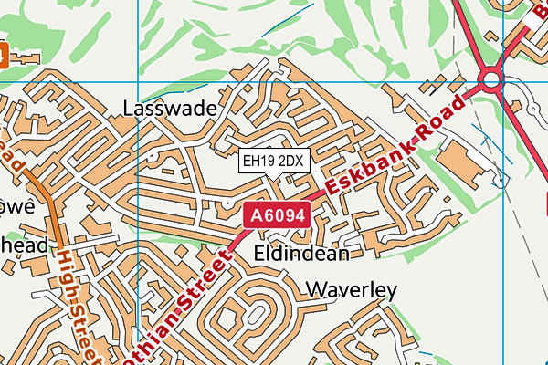 EH19 2DX map - OS VectorMap District (Ordnance Survey) EH19 2DX map - OS VectorMap District (Ordnance Survey)