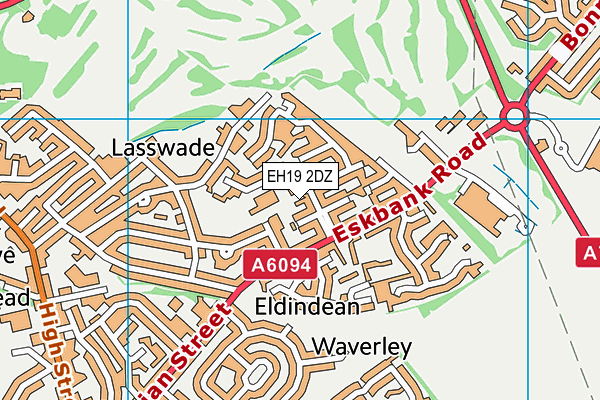 EH19 2DZ map - OS VectorMap District (Ordnance Survey) EH19 2DZ map - OS VectorMap District (Ordnance Survey)