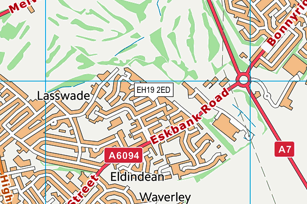 EH19 2ED map - OS VectorMap District (Ordnance Survey) EH19 2ED map - OS VectorMap District (Ordnance Survey)