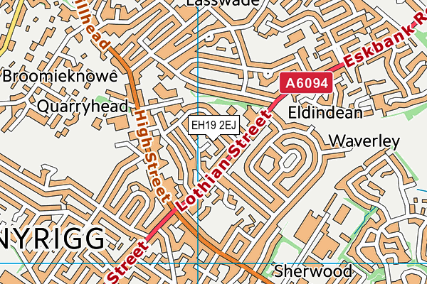 EH19 2EJ map - OS VectorMap District (Ordnance Survey) EH19 2EJ map - OS VectorMap District (Ordnance Survey)