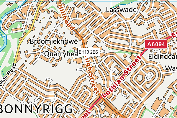 EH19 2ES map - OS VectorMap District (Ordnance Survey) EH19 2ES map - OS VectorMap District (Ordnance Survey)