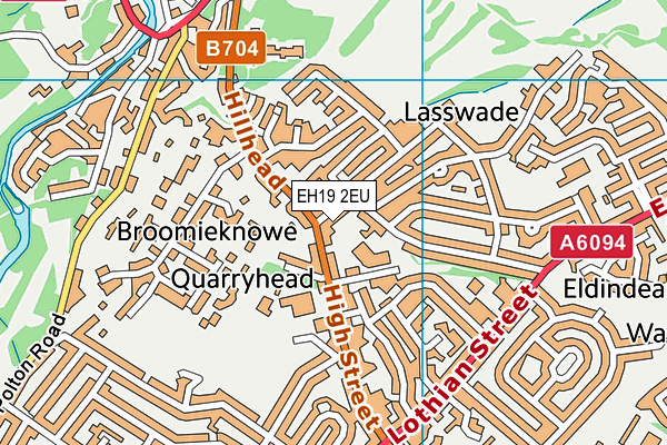EH19 2EU map - OS VectorMap District (Ordnance Survey)