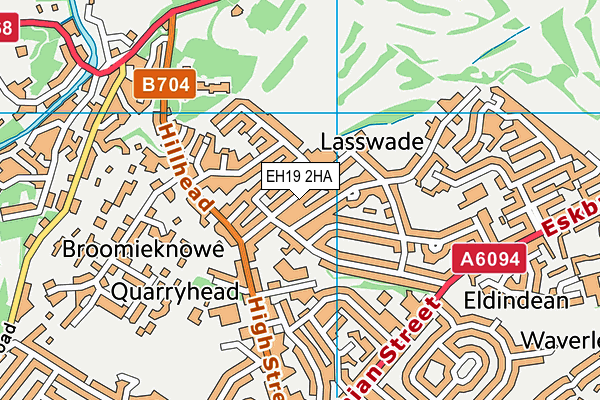 EH19 2HA map - OS VectorMap District (Ordnance Survey) EH19 2HA map - OS VectorMap District (Ordnance Survey)