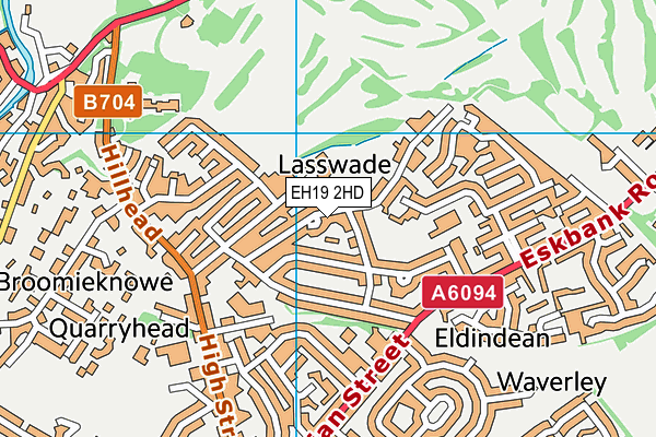 EH19 2HD map - OS VectorMap District (Ordnance Survey) EH19 2HD map - OS VectorMap District (Ordnance Survey)