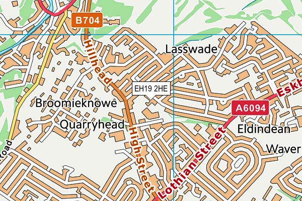 EH19 2HE map - OS VectorMap District (Ordnance Survey) EH19 2HE map - OS VectorMap District (Ordnance Survey)