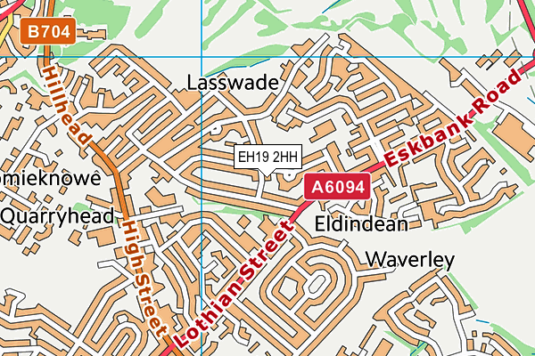EH19 2HH map - OS VectorMap District (Ordnance Survey) EH19 2HH map - OS VectorMap District (Ordnance Survey)
