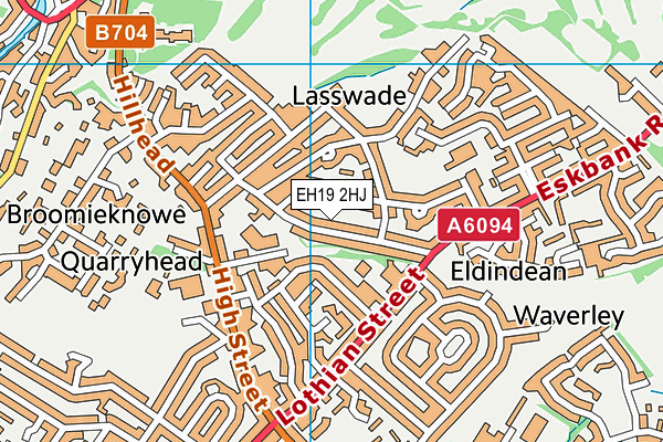 EH19 2HJ map - OS VectorMap District (Ordnance Survey) EH19 2HJ map - OS VectorMap District (Ordnance Survey)