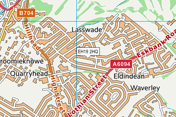 EH19 2HQ map - OS VectorMap District (Ordnance Survey) EH19 2HQ map - OS VectorMap District (Ordnance Survey)