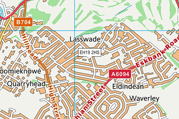 EH19 2HS map - OS VectorMap District (Ordnance Survey) EH19 2HS map - OS VectorMap District (Ordnance Survey)