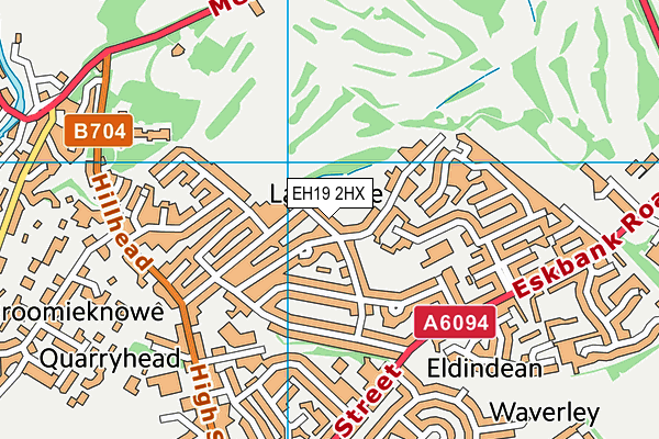 EH19 2HX map - OS VectorMap District (Ordnance Survey) EH19 2HX map - OS VectorMap District (Ordnance Survey)
