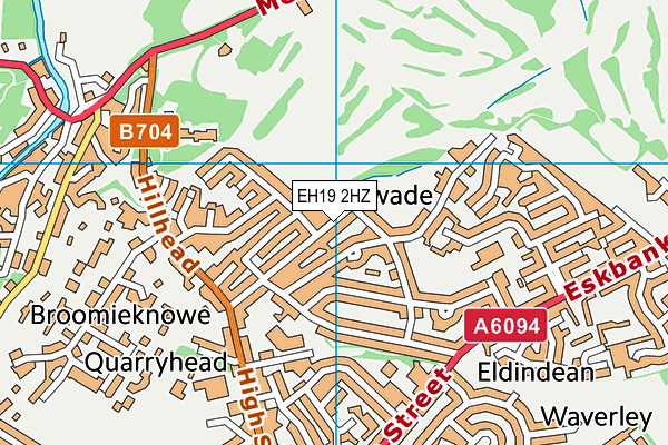 EH19 2HZ map - OS VectorMap District (Ordnance Survey) EH19 2HZ map - OS VectorMap District (Ordnance Survey)