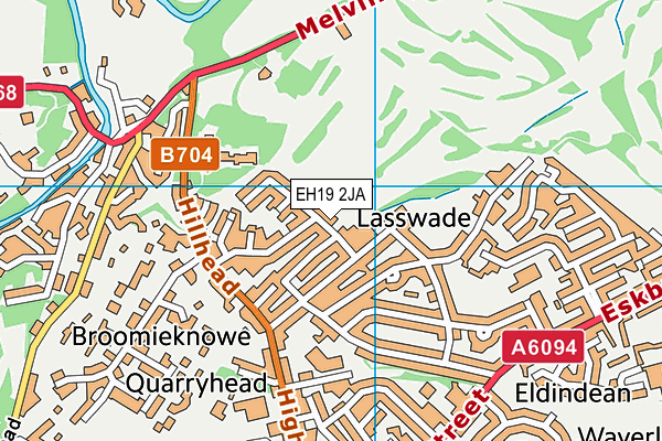 EH19 2JA map - OS VectorMap District (Ordnance Survey) EH19 2JA map - OS VectorMap District (Ordnance Survey)
